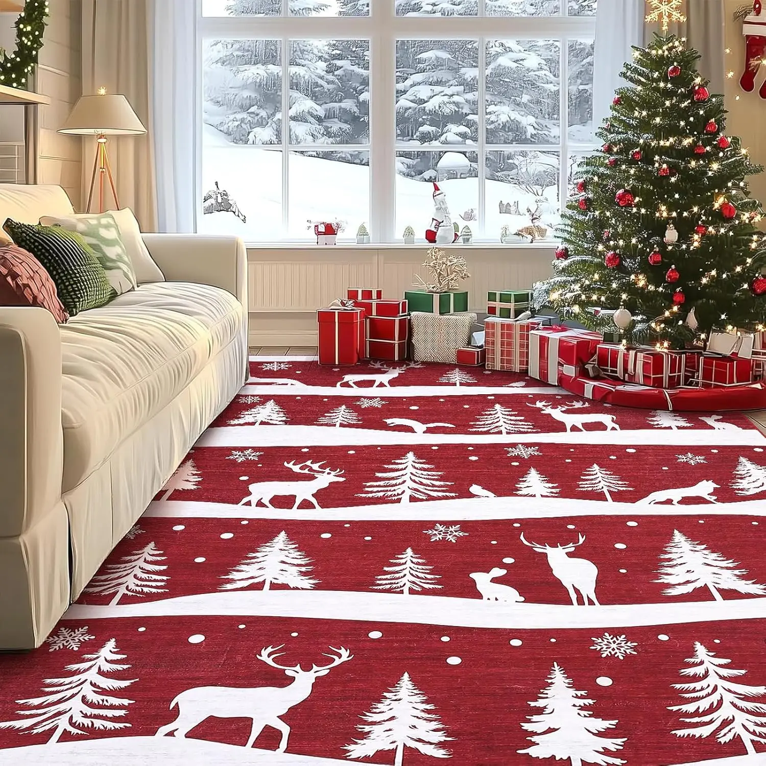 Outdoor Camping Rugs 9X12 - Garvee 9X12/8X10FT Area Rugs Christmas Rugs