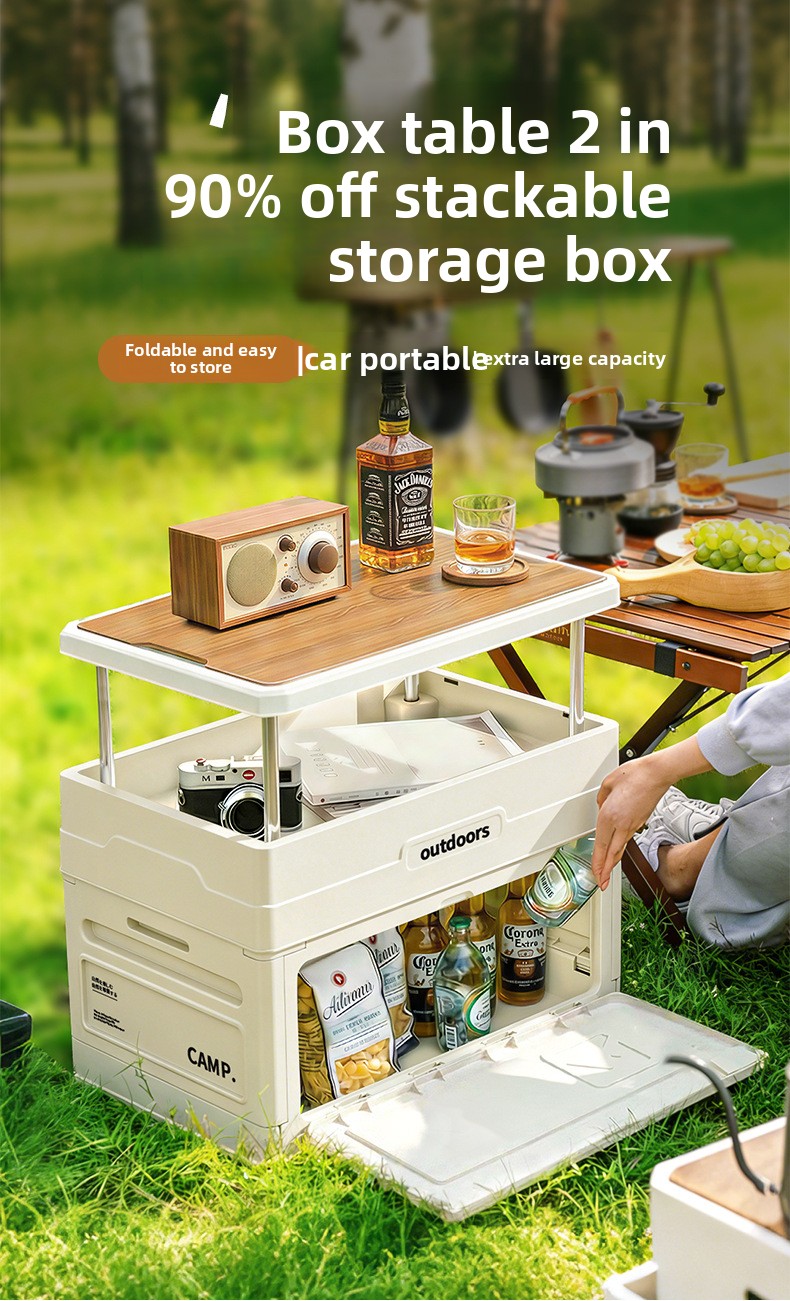 Outdoor Camping Chairs Folding - Camping Folding Storage Box Wood Lid