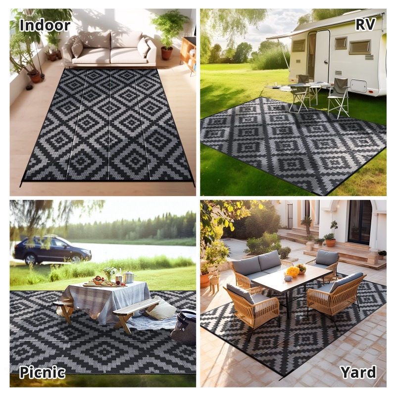 Outdoor Camping Rugs 9X12 - Outdoor Rugs Reversible 5x8 6x9 9x12