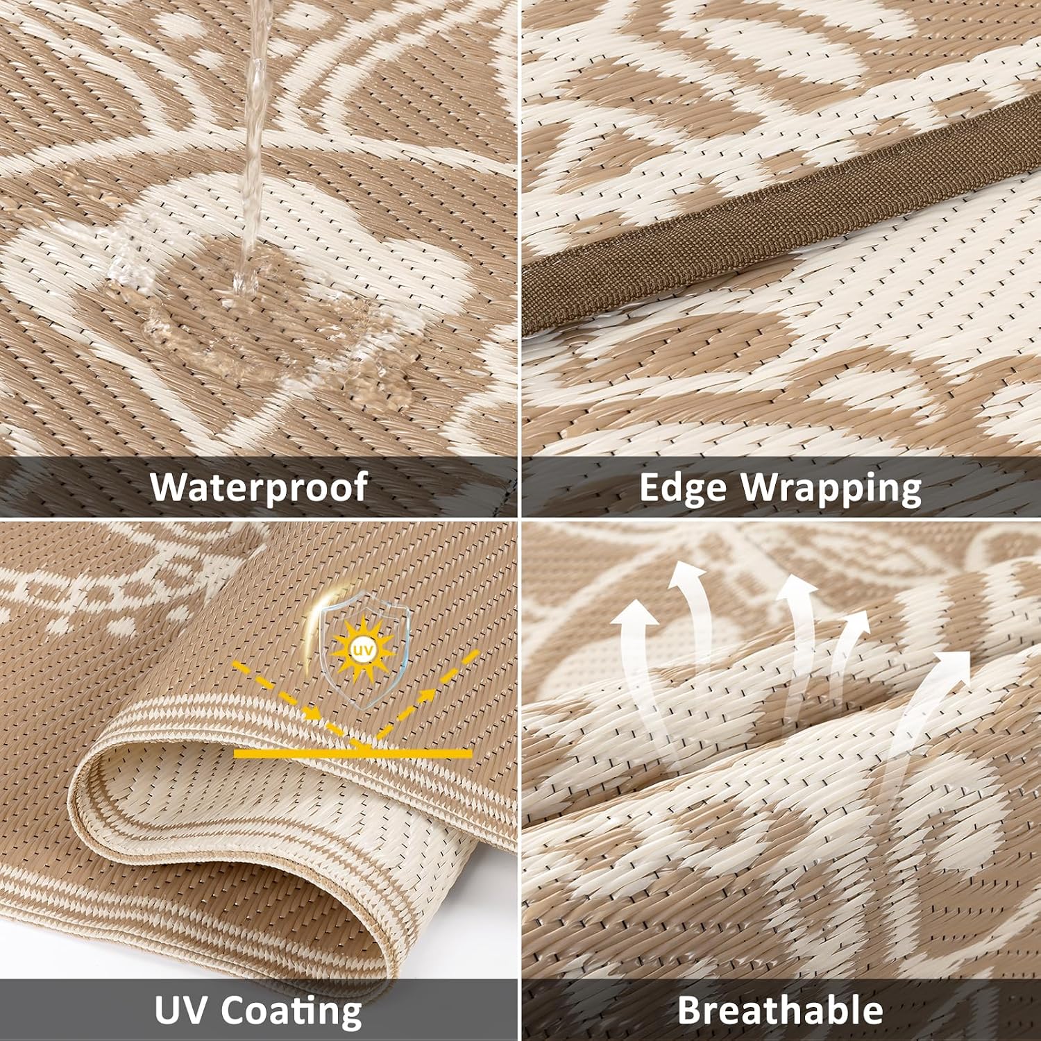 Waterproof Outdoor Rug 9x12, P - Outdoor Camping Rugs 9X12 评论和价格