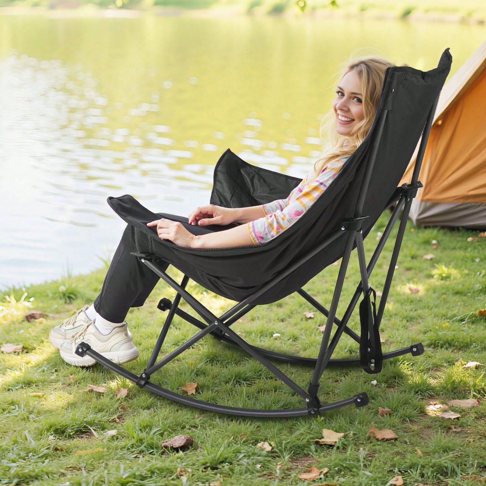 Rocking Camping Chair, Portabl - Outdoor Camping Rocking Chair 评论和价格