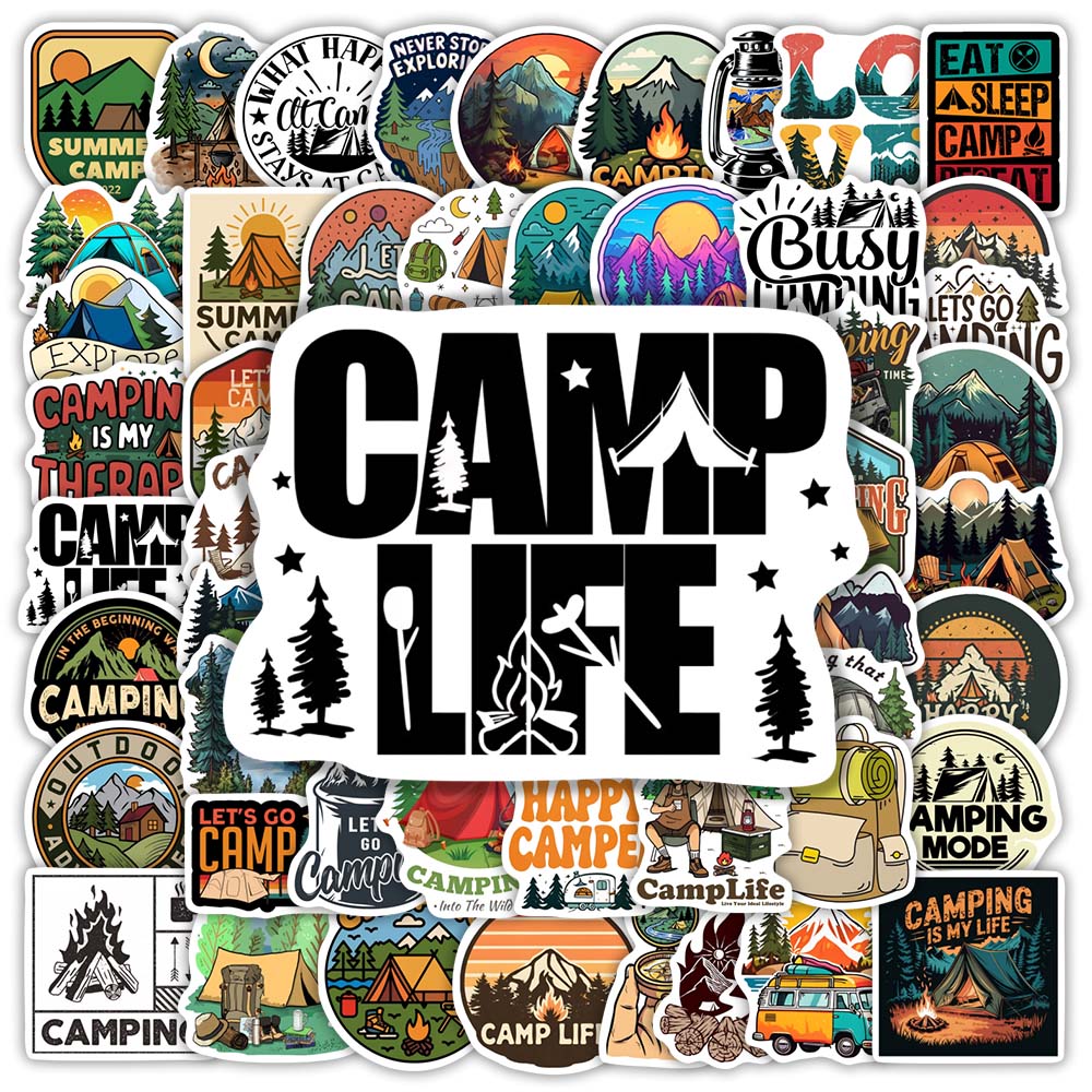 DIY Camping Adventure Stickers - Outdoor Camping Water Tank 评论和价格