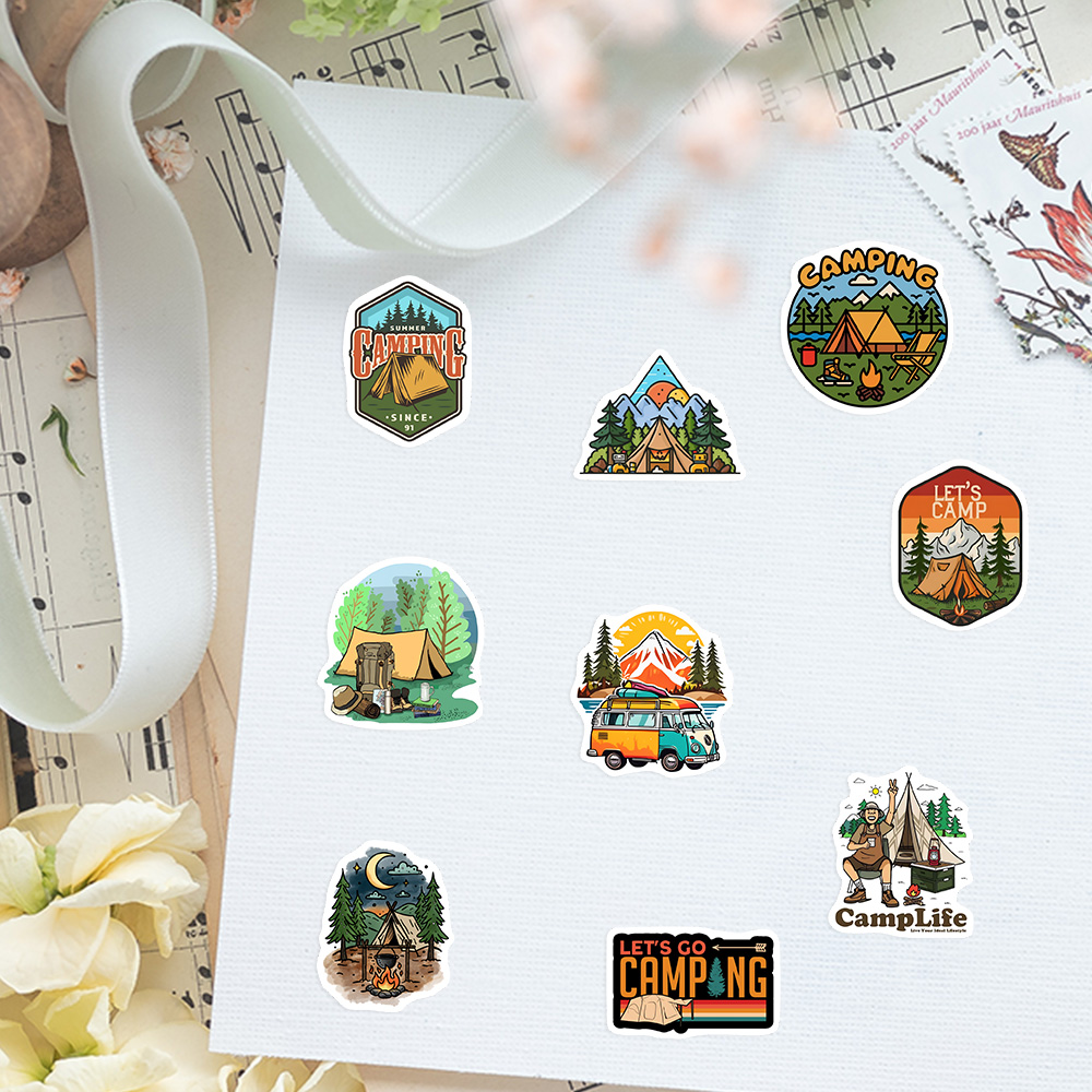 DIY Camping Adventure Stickers - Outdoor Camping Water Tank 评论和价格